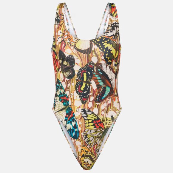 JEAN PAUL GAULTIER THE YELLOW BUTTERFLY SWIMSUIT MEDIUM SARONG ONE SIZE SET NWT - Picture 4 of 8